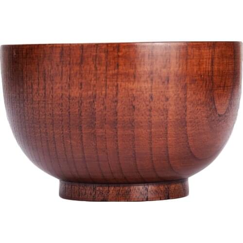 Heat Resistance Natural Wood Bowl Soup Salad Noodle Rice Bowl Wooden Fruit Bowls Art Work Decoration Made Of Solid Wood Durable