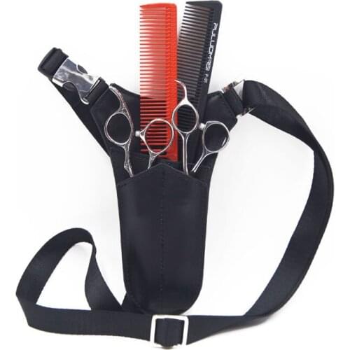 Real Leather Barber Hair Scissor Triangle Hairdressing Holster Pouch Holder