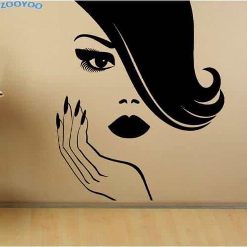 ZOOYOO Manicure Wall Decals Beauty Girl Hands Nails Salon Vinyl Sticker Home Decor Art Murals Living Room Decoration