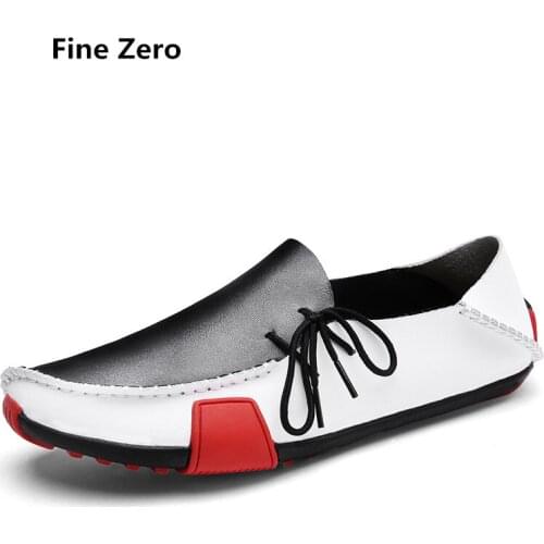 Fine Zero Man Spring big size 46 47 loafer Cowhide Split Leather Male Soft driving Oxford Summer Style Men business dress flats