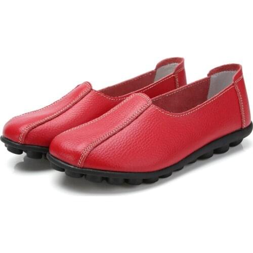Women Flats Shoes Genuine Leather Shoes Woman Moccasins Spring Slip On Ladies Shoes Casual Female Loafers Sneakers
