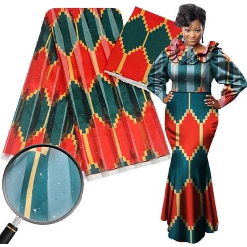 Golden organza fabric pure silk fabric african fabric wholesale abkara african wax print fabric organza ribbon silk for dress