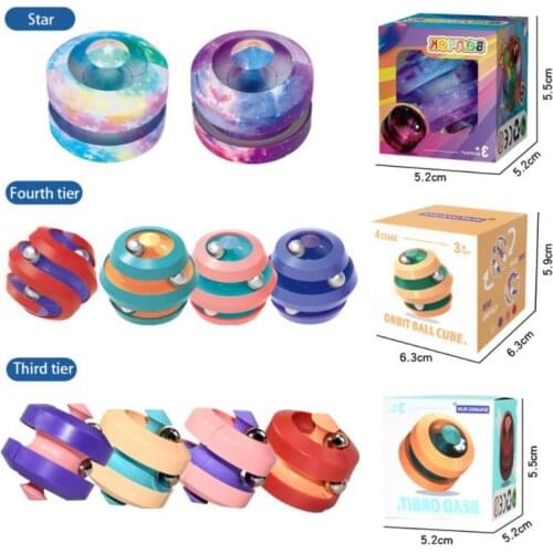 1pc Magical Decompression Cube Metal Pinball Puzzle Fun Mind-Tickling Toy Rotating Bead Fingertip Spinner Relieve Stress Bean