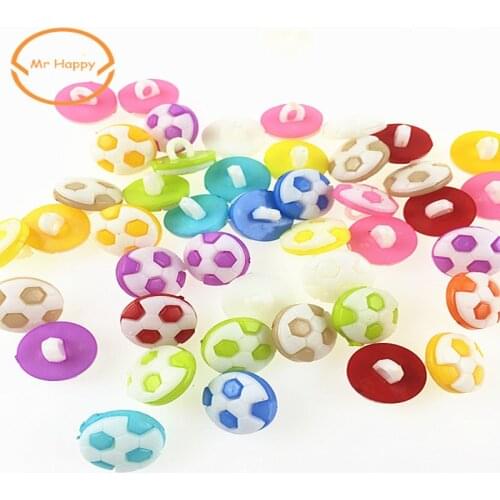100PCs footbal lMixed Colors Resin Buttons for Sewing or Scrapbooking Garment Accessories