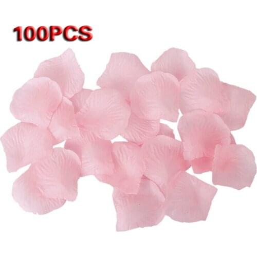 100pcs Roses Artificial Flowers Petals for Wedding Decoration - Light pink