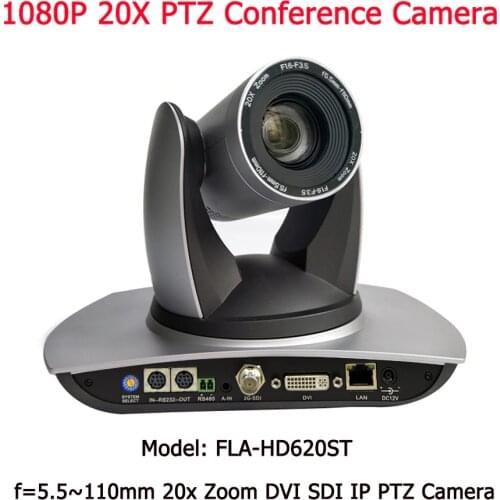 1080p60 HD SDI DVI 1080P Video Conference IP PTZ Camera 20X Optical Zoom For live streaming broadcast system