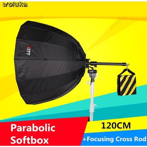120CM Deep Mouth Parabolic Softbox + Reflective focusing Bracket Cross Rod Reflective Umbrella Anti-Easy installation CD50 T11