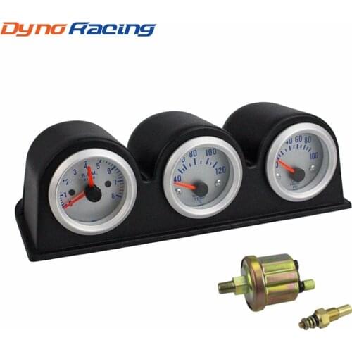 2'' 52MM Triple gauge kit Tachometer RPM Water Temperature Gauge Oil Press Pressure Gauge Car meter YC100651