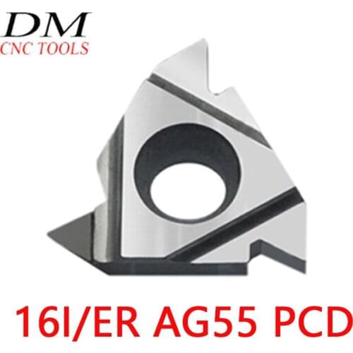 2pcs 16I/ER AG55 PCD cnc insert types machine parts tool coated with PVD/CVD