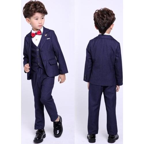 Children Suit Baby Boys Suits Kids Boy Blazer Boys Formal Suit For Weddings Boys Clothes Set Jackets+Vest+Pants 3pcs 4-12Y