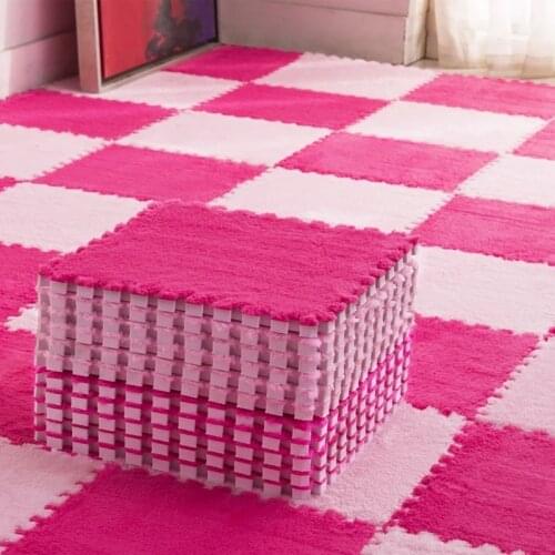 4/6/8/10/12Pcs Plush Kids Rugs Puzzle Play Mats for Baby Toddler Eva Foam Infant Developing Mat Washable Splicing Carpet Tapis