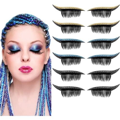 4 Pairs Eyeliner Stickers with Eyelashes Colorful Stickers Reusable Eyelid Eyelash Makeup Adhesive Eye Line Strip