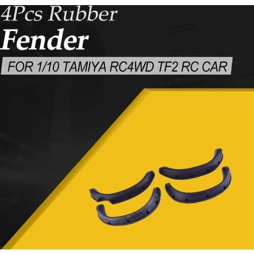 4Pcs Rubber Soft Fender Flares Mudguard for 1/10 Scale RC Crawler Climber Truck Tamiya RC4WD TF2 RC Car Model Body Accessories