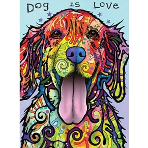 5D DIY Diamond Painting Colorful Dog Animal Diamond Embroidery Cross Stitch Mosaic Rhinestone Home Decor Handmade Craft Gift