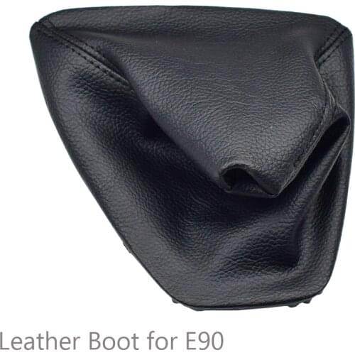 Auto Real Leather Gear Stick Shift Knob Lever Shifter Gaiter Boot Dust-Proof Cover Fit For BMW E90 E91 E92 E93 Car Styling