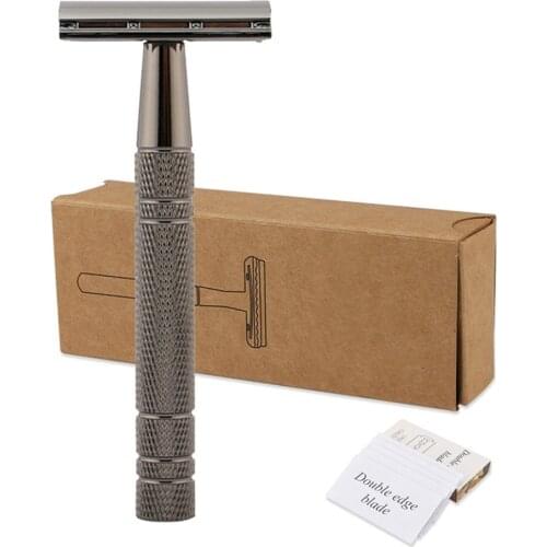 Double Edge Safety Razor Vintage Metal Single Blade Razor Classic Wet Shaving Manual Shavers Fits Standard Razor Blades