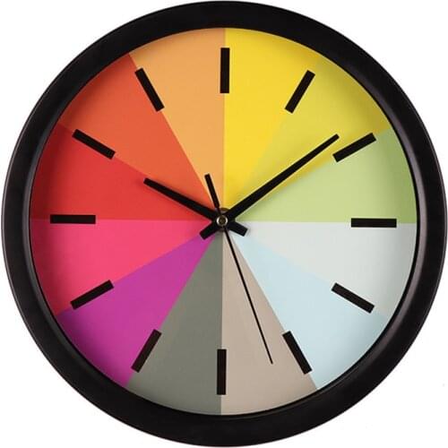 Large Wall Clock Round Silent Sweep Rainbow Round Home Kitchen Office Decor Modern Design 3d Wall Watch 2019 Clock Decor Z096