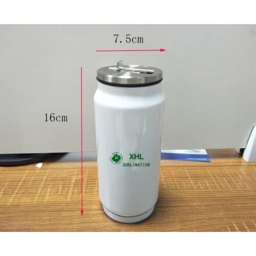 Customized Sublimation Blank Stainless Steel Tumbler Cola Soda Can Bottle Tumbler with Straw