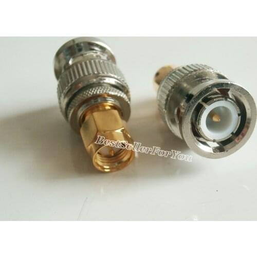 1Pcs Connector BNC Male Plug To SMA Male Jack RF Connector Adapter Converter
