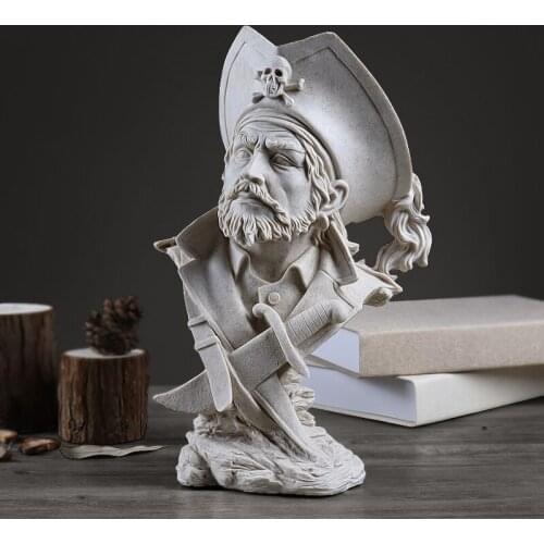 CREATIVE U. S. NORTHERN EUROPE DECORATION PIRATE CAPTAIN STATUE MODERN HOME OFFICE STUDY FIGURE ORNAMENTS SCULPTURE ACCESSORIES