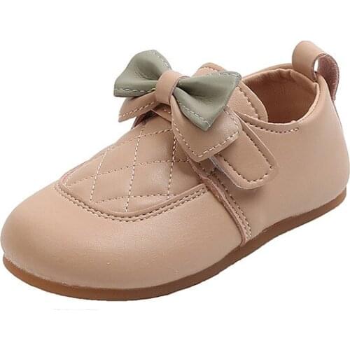 Girls Leather Shoes for Toddlers Kids Casual Flats Children Sneakers Sweet Pricess 2021 Spring Shoes Bow-knot New Hot 21-30 Cute