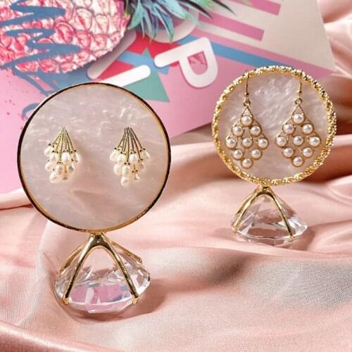 Resin Round Earring Display Earring Holder Earring Stand Jewelry Display Earring Stud Organizer Crystal Diamond