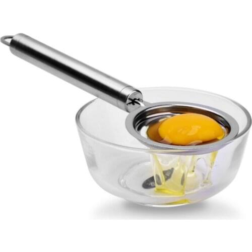 Kitchen Egg Tools Long Handle Stainless Steel Egg Yolk Filter Separator Egg Divider Protein Separation White Yolk Sifting