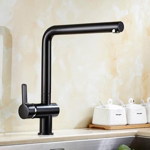 Kitchen Faucet 4 Color Curved Pipe Tap Single Lever Swivel Spout Sink Basin Tap Hot and Cold Water Mixer Tap Deck Mounted Crane