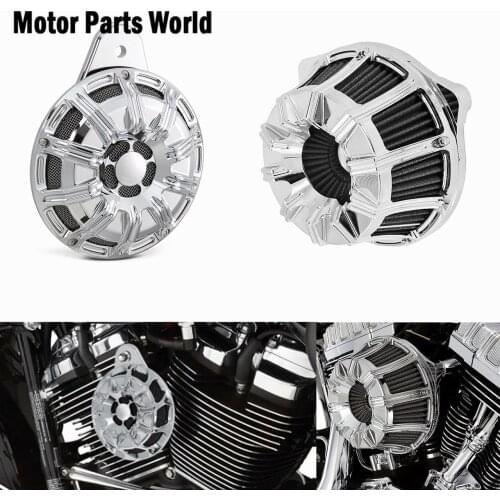 Motorcycle CNC Chrome Air Filter Intake Cleaner Filters + Horn Speaker Cover Horns Assembly For Harley Touring FLHR FLHX 17-2020