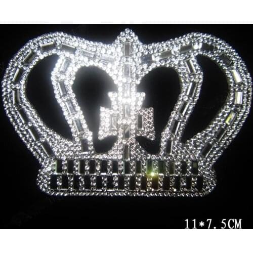 Crown pointback rhinestones patch fixing rhinestones hot fix rhinestone transfer motifs iron on applique for shirt bag