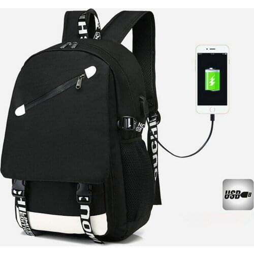 Nylon Kids School Backpacks Student Luminous Animation USB Charge Changeover Joint High School Bags Teenager anti-theft Backpack
