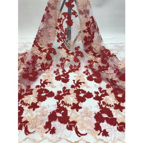 New design high quality 1YG-20.4410 french beautiful flowers lace fabric african lace fabric in tulle fabric