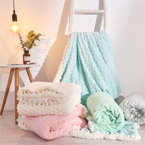 150X120cm Pink sweet heart princess thermal heavy ball fringed furry blanket fluffy sofa blanket bed cover couch throw blanket