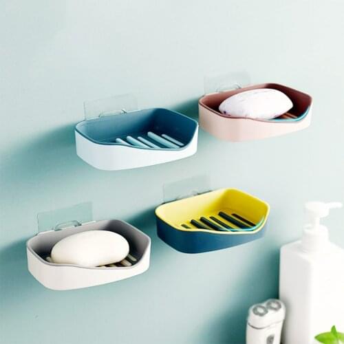 PP Soap Box Wall Mounted Shower Soap Keeper Efficient Draining Soap Holder Double Layer Soap Holding Tool Bath Tools Accessories