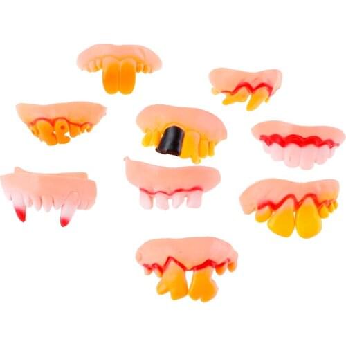 9 Style Jokes Interesting Prank Horror Fun Shocker Novelty Gadgets Funny Denture Teeth Halloween Decoration Props Toys