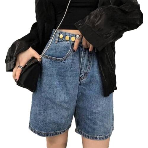 Womens shorts Straight Wide Leg High Waist short femme Short Jeans Denim Shorts Casual Loose Fit Denim шорты женский 2021