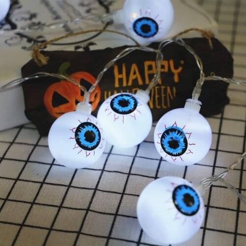 Halloween Garland Led String Lights Fairy Garden Party Bedroom Decoration Ghost Eyeball Light Chain Novelty Holiday Lighting
