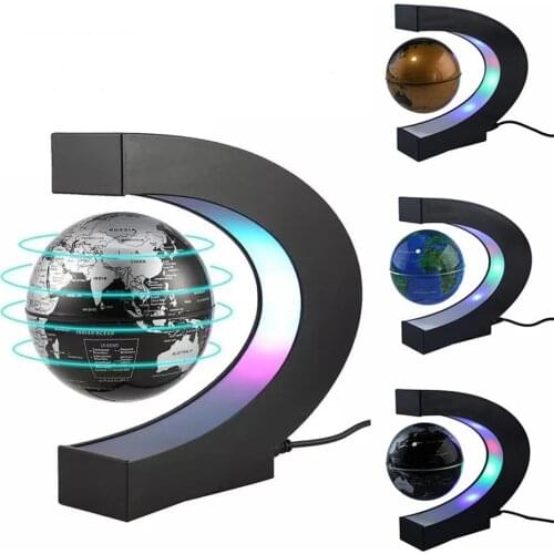 LED Globe Magnetic Floating globe Geography Levitating Rotating Night Lamp World Map School Office Supply Home Decor Free Ship