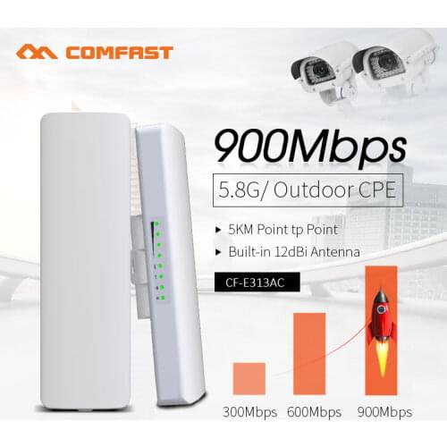 COMFAST 3-5KM Long Range 900Mbps Wireless Outdoor CPE High Power Wireless Bridge 5.8G WIFI Signal Booster Amplifier CF-E313AC