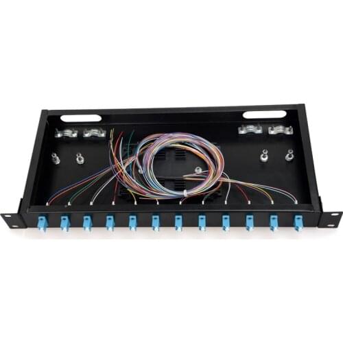 Fiber optic terminal box 24 core LC with adapter pigtail 12 Ports Fiber optical Patch Panel OEM distribution frame