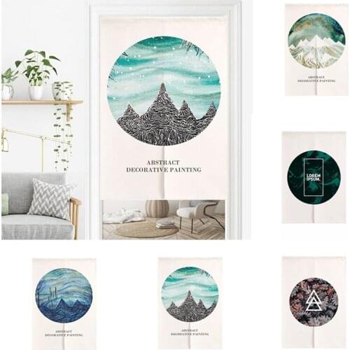 Nordic Geometric Door Curtain Cotton Linen Bedroom kitchen Partition Curtain Half Panel Curtain Home Decoration Blackout Curtain