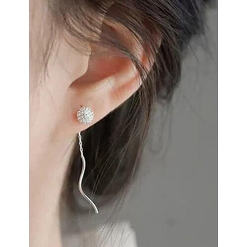 1 Pair Attractive Ladies Flower Earrings Decorative Long Dangle Dandelion Earrings Fashion Jewelry Gift Accessories Supplies