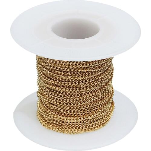 1 Roll Stainless Steel Chains Jewelry Link Chain Bracelets Anklets Crafts Making Handmade Jewelry Supply