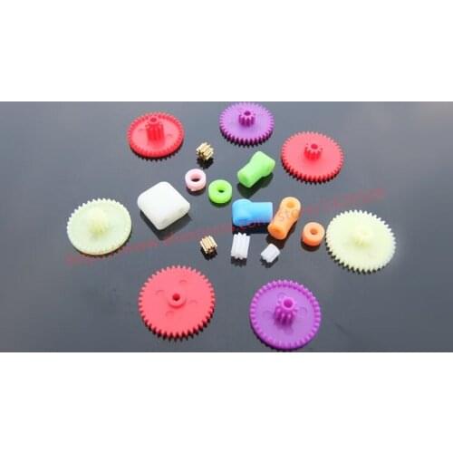 17pcs/pack plastic 0.4 module colour Gear micro gear miniature gear for DIY Micro DC Motor Gears