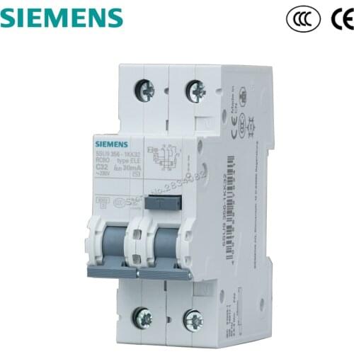 1P+N C32 Residual Current Operated Circuit Breaker integral over current protection 5SU9 356-1KK32 30mA 230V 32A RCBO SIEMENS