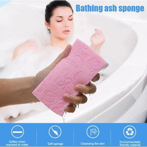 2020 Hot 1PC Bath Sponge Printed Scrub Shower Baby Bath Scrubber Face Cleaning Sponge Adult Body Cleaning Spa Sponge Bath Ball