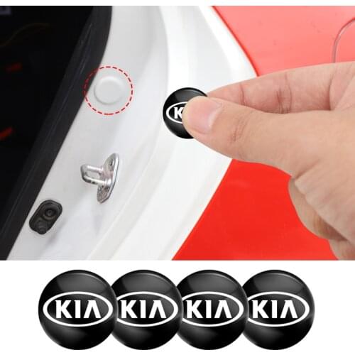 4Pcs PVC Car Logo Stickers Door Shock Soundproof Patch Accessories For KIA Ceed Sportage Rio Picanto Sorento Proceed K5 Stinger