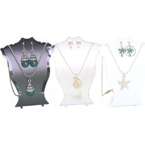 3 Color Mini Acrylic Jewelry Display Pendant Necklace Earrings Display Holder Organizer Stand Showcase Rack 12cm