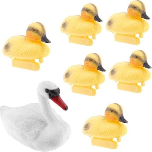7pcs Floating Mallard Duck Swan Decoys Duck Wildfowling Hunting Fake Bird Garden Yard Scarer Outdoor Garden Decor Lawn Ornaments