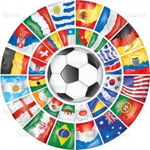 DIY 5D Diamond Painting Football Icon National Flag Diamond Embroidery Cross Stitch Kit Full Drill Football Fan Club Decoration